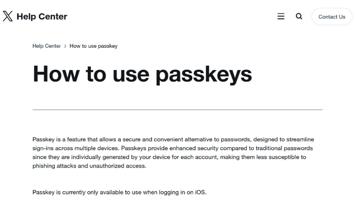 昌洒镇苹果维修店铺分享iOS用户如何通过通行密钥(Passkey)登录 
